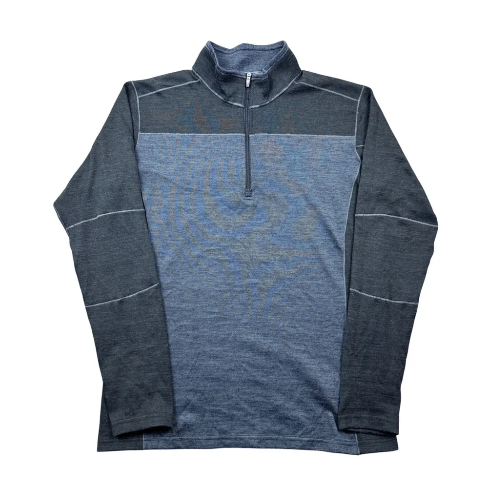 Kuhl Mens Small Ryzer 1/4 Zip Pullover Gray Outdoors Thumbhole Hiking Top